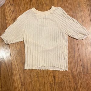 Free people white half sleeve top